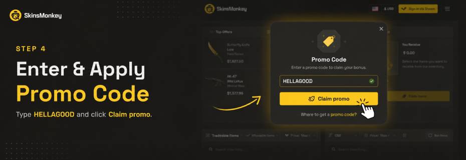 Enter & Apply Promo Code